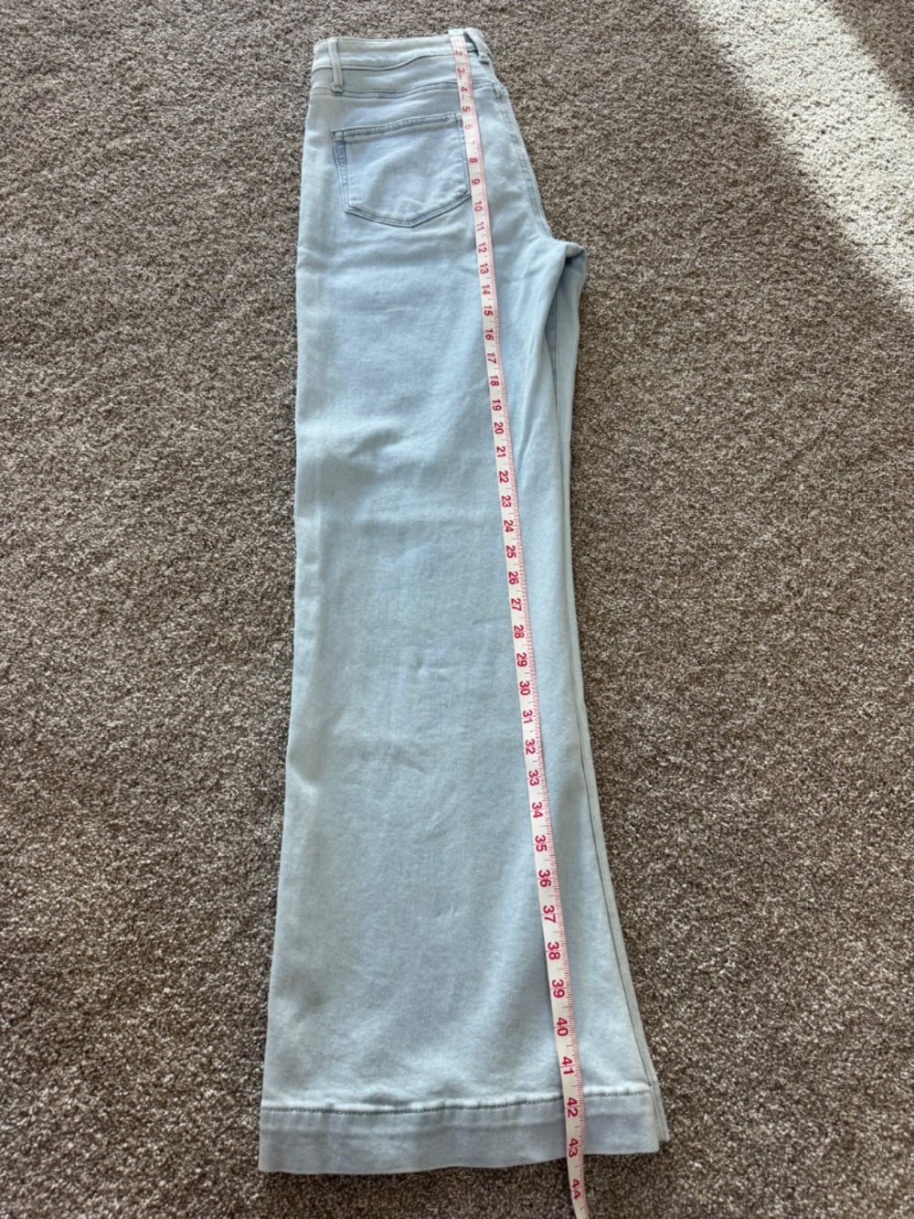 PAIGE Light Blue High-Rise Wide Leg Jeans - Picture 8 of 10